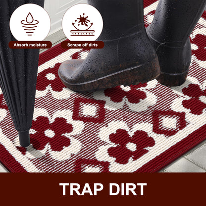 HEBE High-low Pile Non-slip Kitchen Mat Runner Rug (Set of 2--20"x32"+20"x60")