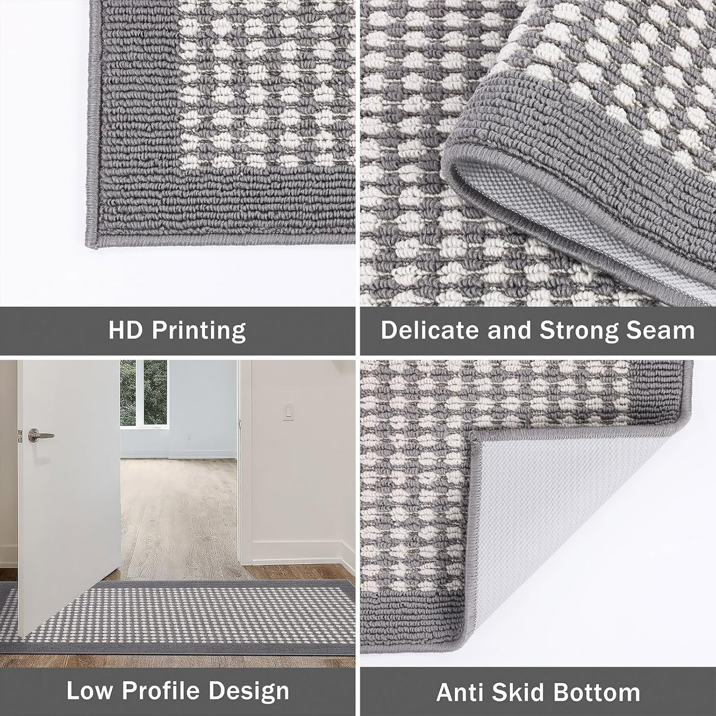 Kitchen Mat Sets 2/3 Piece Water Absorbent Kitchen Floor Rugs Non Slip Entrance Runner Rugs Farmhouse Laundry Throw mats Machine Washable Carpet Sets for Indoormat Balcony Garage