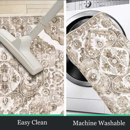 Farmhouse Kitchen Rugs Sets of 3 Non Slip Washable Boho Kitchen Rugs and Mats for Floor Kitchen Runner Rug Floor Carpet for Kitchen, Laundry, Hallways