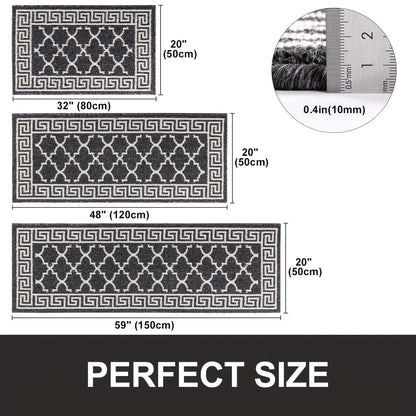 Kitchen Mat Sets 3 Piece Water Absorbent Kitchen Floor Rugs Non Slip Entrance Runner Rugs