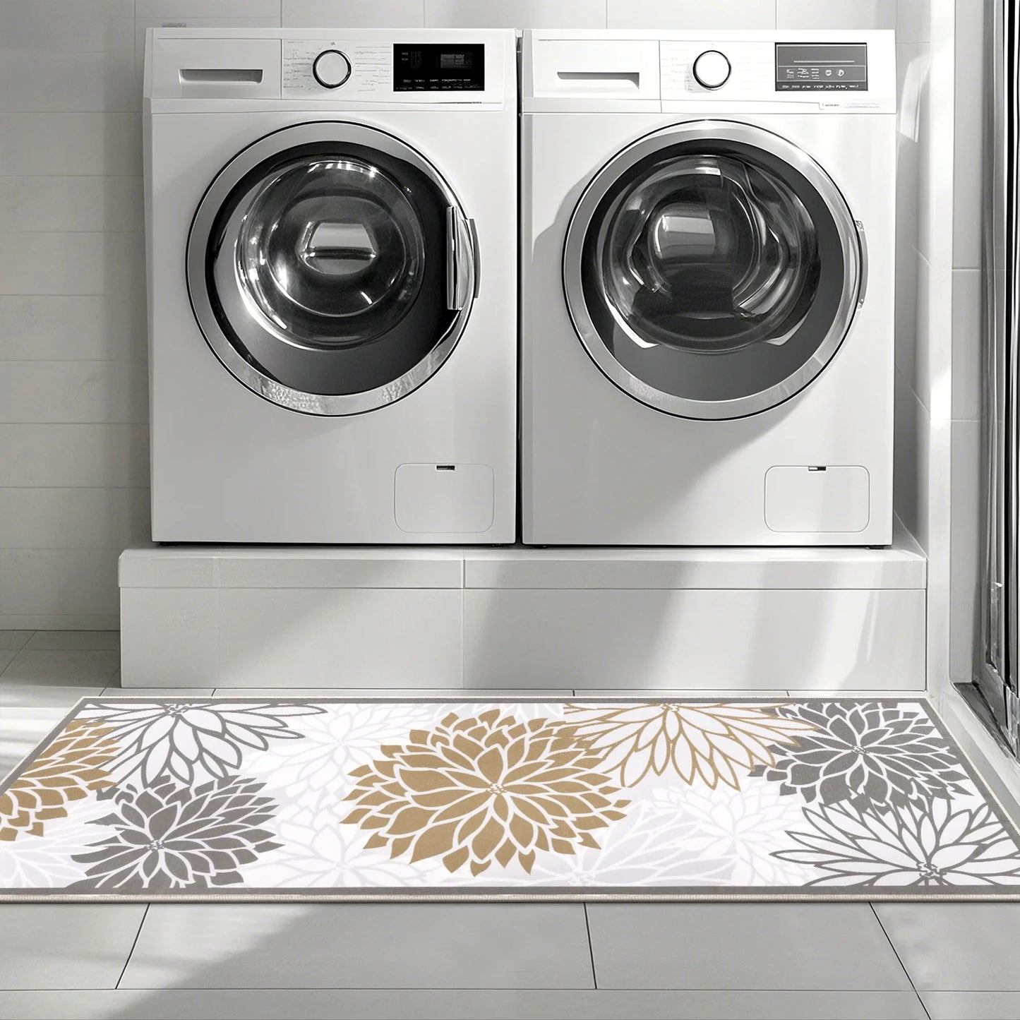 HEBE Hallway Runner Rug Non Slip Laundry Room Rug Runner Washable Kitchen Floor Carpet Rug Runner Farmhouse Entryway Mat Floral Area Rugs Runners for Hallway Bathroom Bedroom