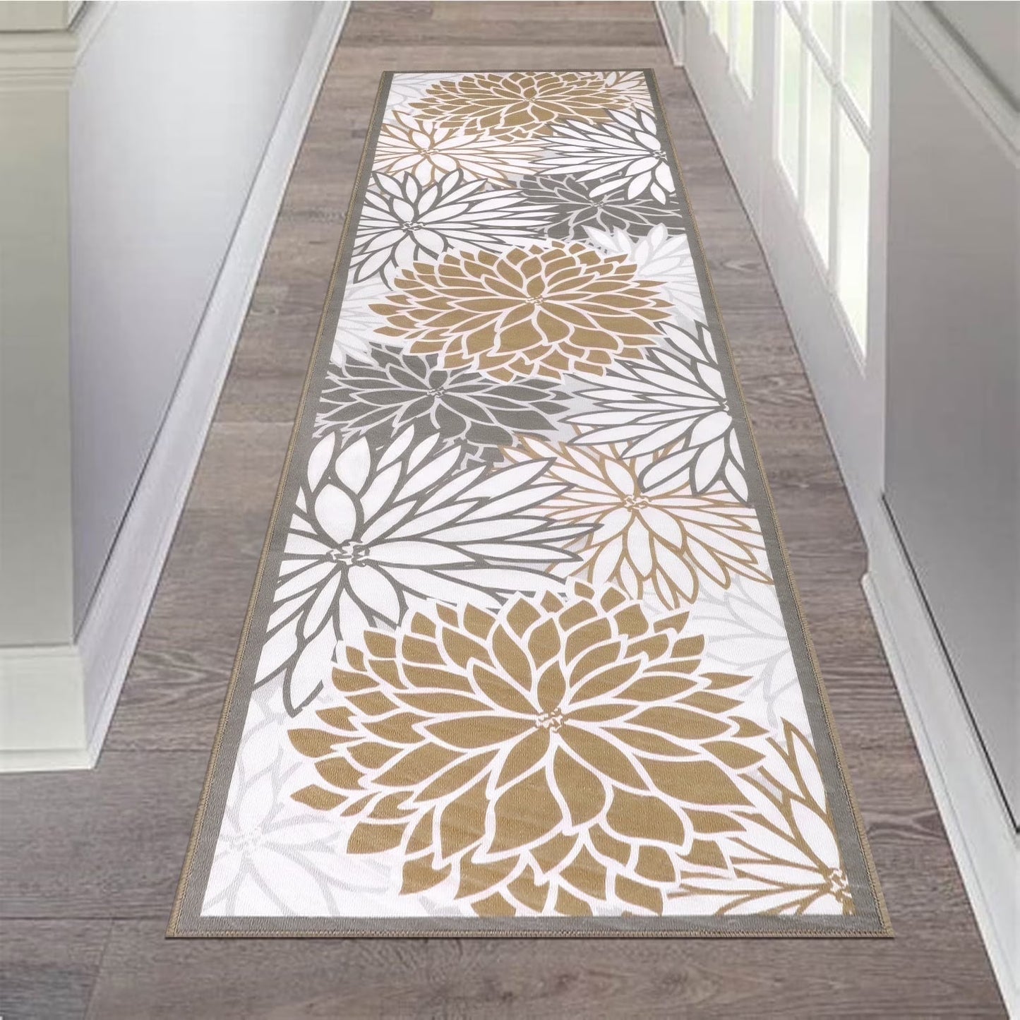 HEBE Hallway Runner Rug Non Slip Laundry Room Rug Runner Washable Kitchen Floor Carpet Rug Runner Farmhouse Entryway Mat Floral Area Rugs Runners for Hallway Bathroom Bedroom