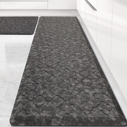 HEBE Anti Fatigue Kitchen Mat 2 Set, 20" x 30"+20"x 60", Thick 0.5 inch Non Slip Waterproof Kitchen Rugs and Mats