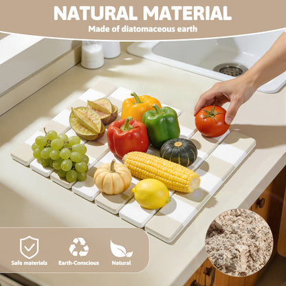 HEBE Stone Drying Mat for Kitchen Counter, Foldable Ultra Absorbent Stone Drying Mat