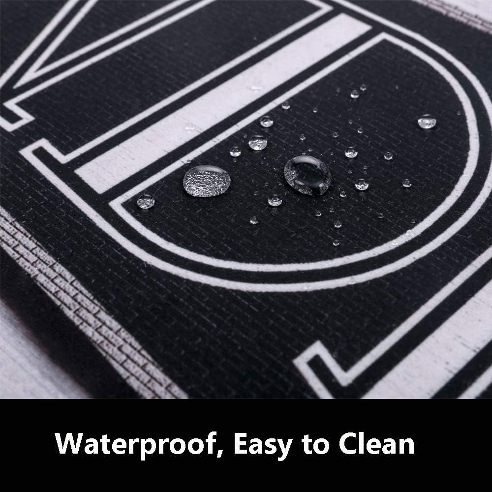 Laundry Room Rug Runner Non-Slip Runner Rug with Rubber Backing Waterproof Stain-Resistant Laundry Rug Farmhouse Laundry Mat Laundry Rugs and Mats (20" x 48", Black & Grayish-White)