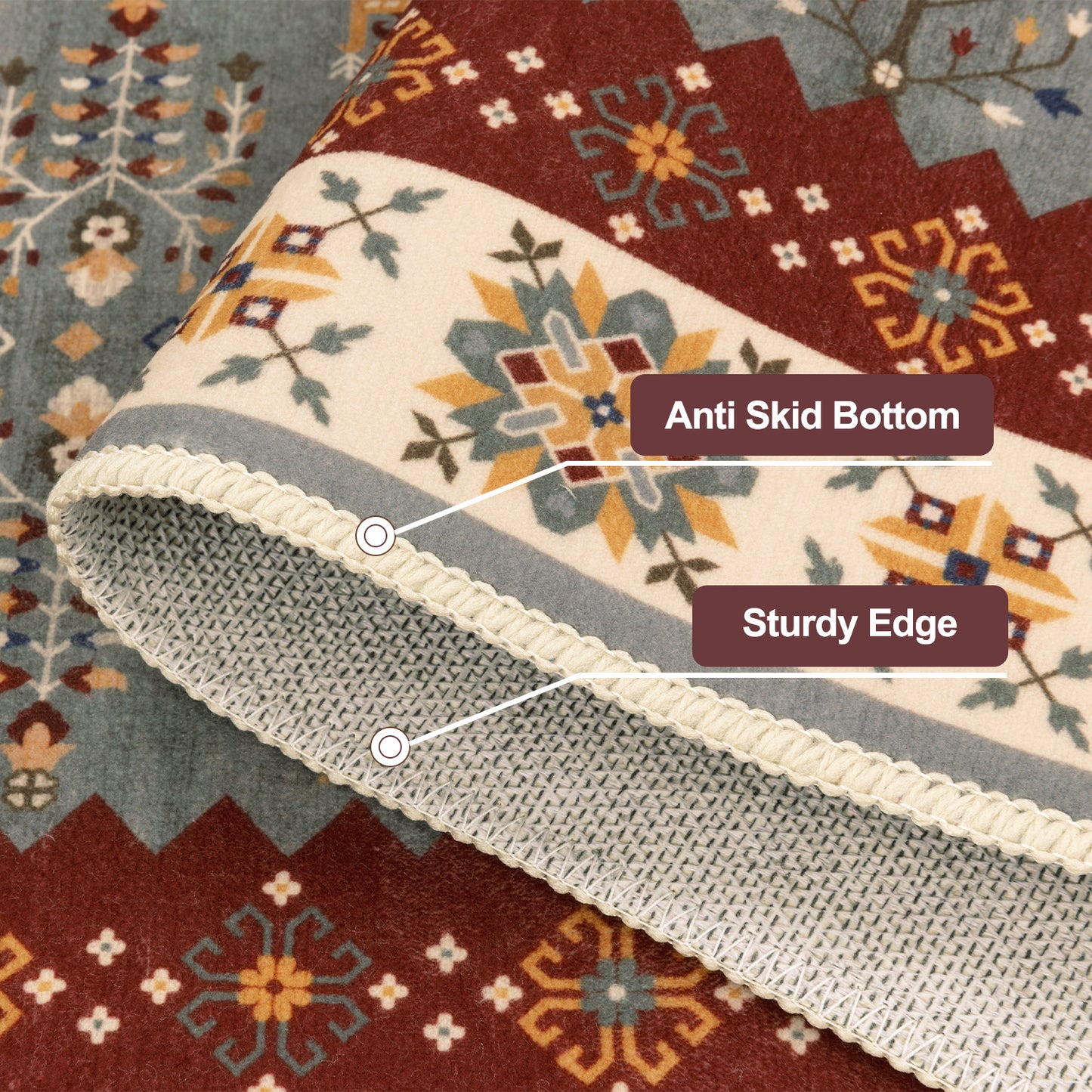Kitchen Rug Set 3Pcs, Boho Rug Sets Non Slip Washable for Floor Thick Farmhouse Kitchen Decor Runner Rugs