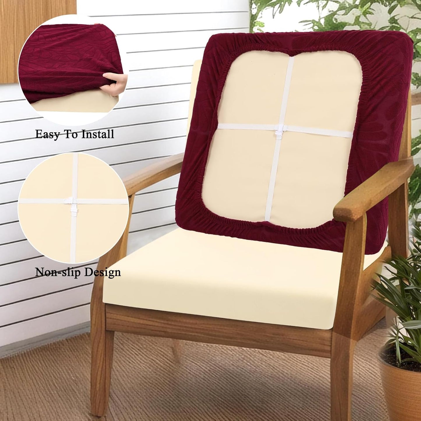 Outdoor Patio Cushion Covers Set of 10 Waterproof Stretch Seat Cushion Cover for Patio Furniture Clearance Outdoor Sofa Cushion Cover Replacement Couch Slipcovers Chair Seat Cover