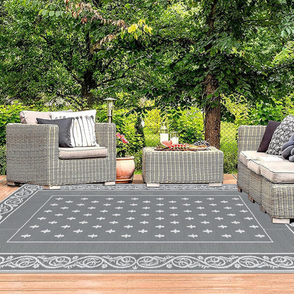 Waterproof Outdoor Rug, Reversible Outdoor Plastic Straw Rug, Large Outdoor Patio Rug, RV Mat Outside, Indoor Outdoor Rugs for Patio, RV, Balcony, Deck, Picnic, Backyard, Porch