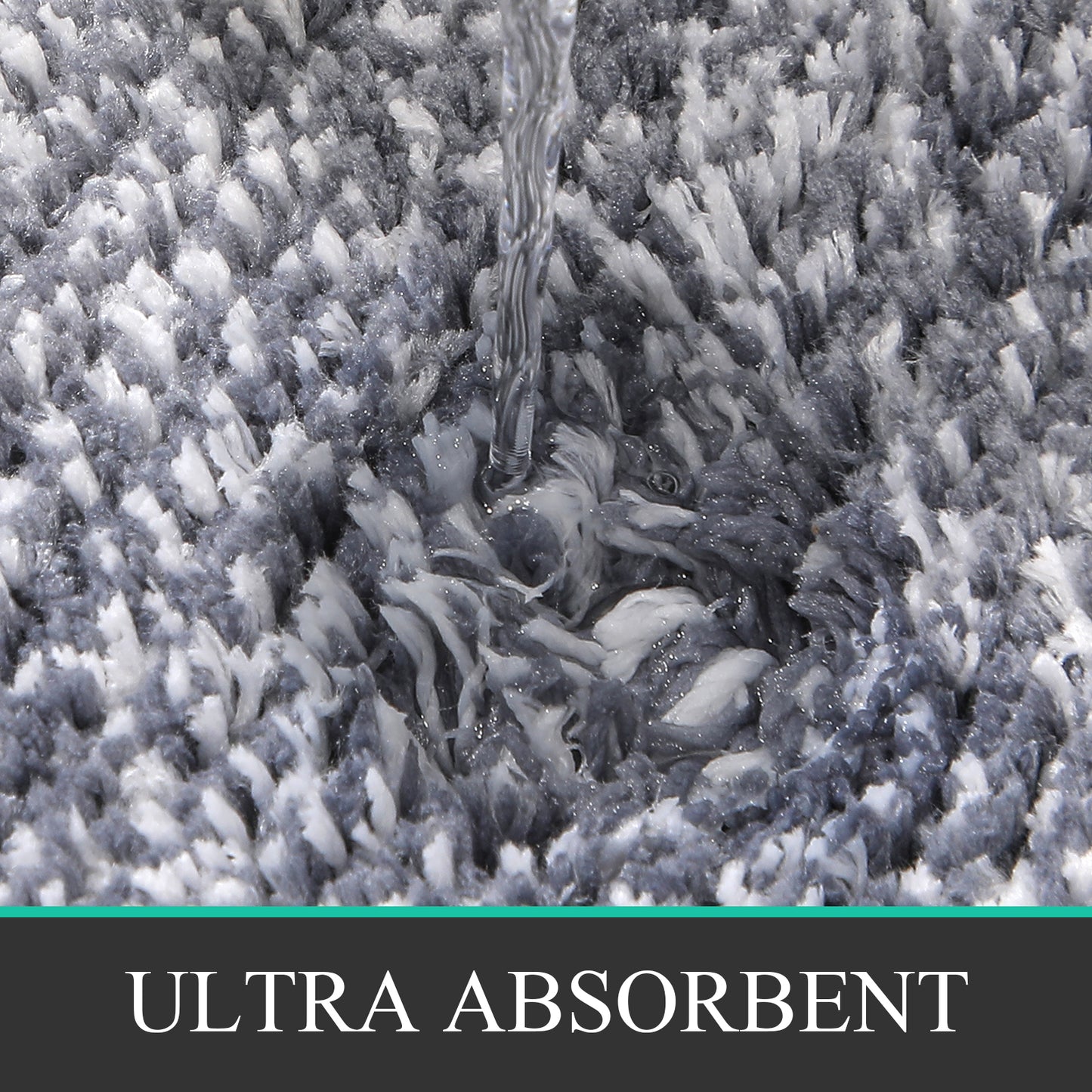 HEBE Bathroom Rugs Sets 3 Piece Bathroom Shower Rugs with U-Shaped Contour Toilet Mat Absorbent Microfiber Plush Bath Mats Non Slip Bath Rugs Machine Washable Shaggy Bath Mat Set, Dark Grey