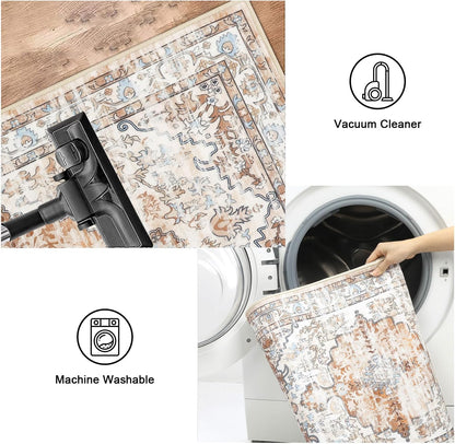 Boho Kitchen Rugs Sets 3 Piece with Runner Floral Farmhouse Washable Kitchen Floor Mat
