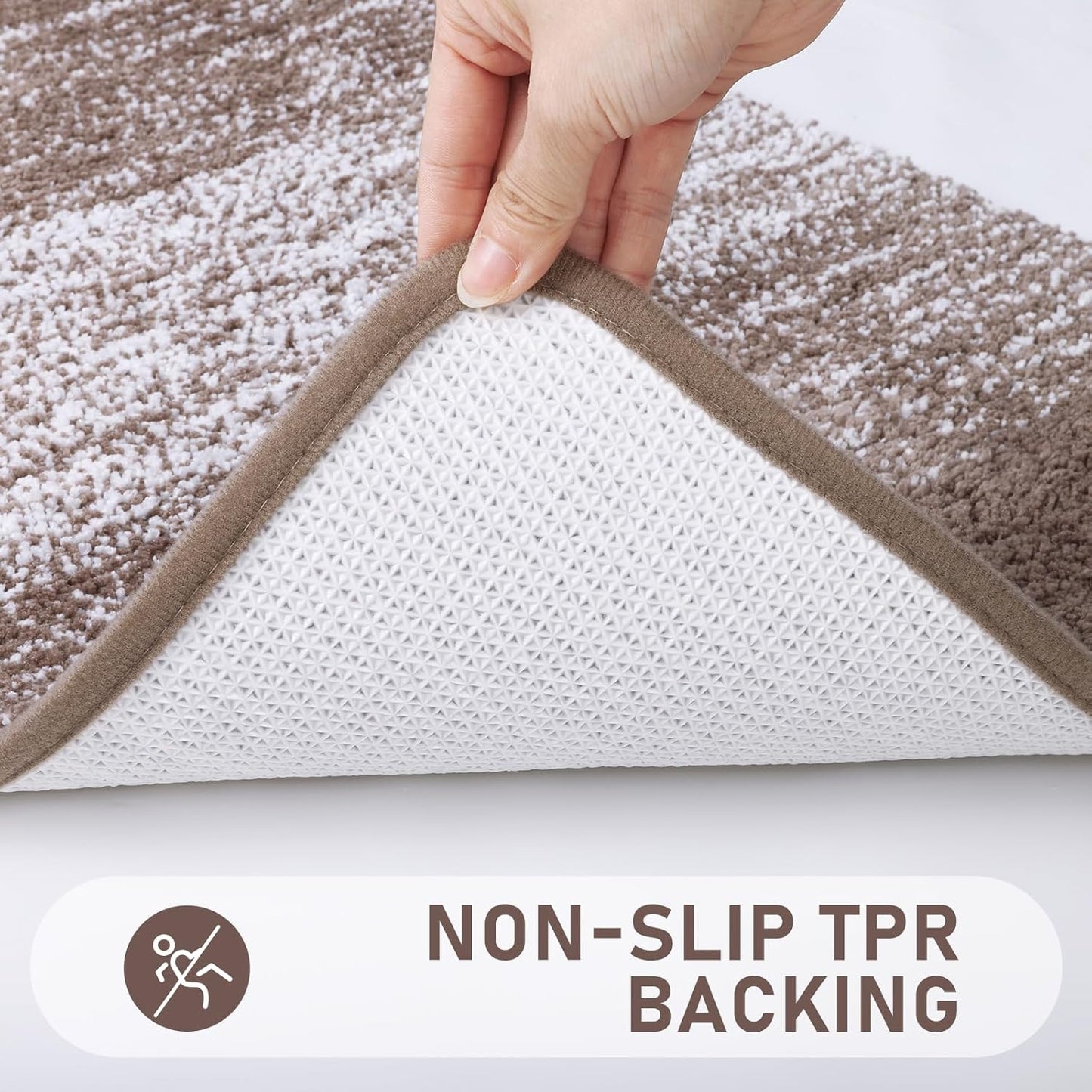 Bath Rug Sets 4 Piece, Soft Absorbent Microfiber Bathroom Rugs with Contour Rug and Lid Cover