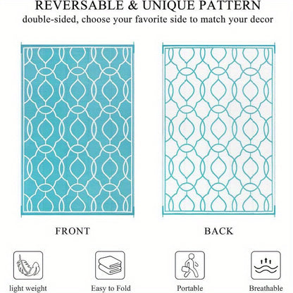 Outdoor Rug Waterproof, Reversible Plastic Straw Rug RV Camping Rug, Indoor Outdoor Patio Mat, Outside Carpet For Porch,Deck,Camper,Balcony,Backyard,Picnic