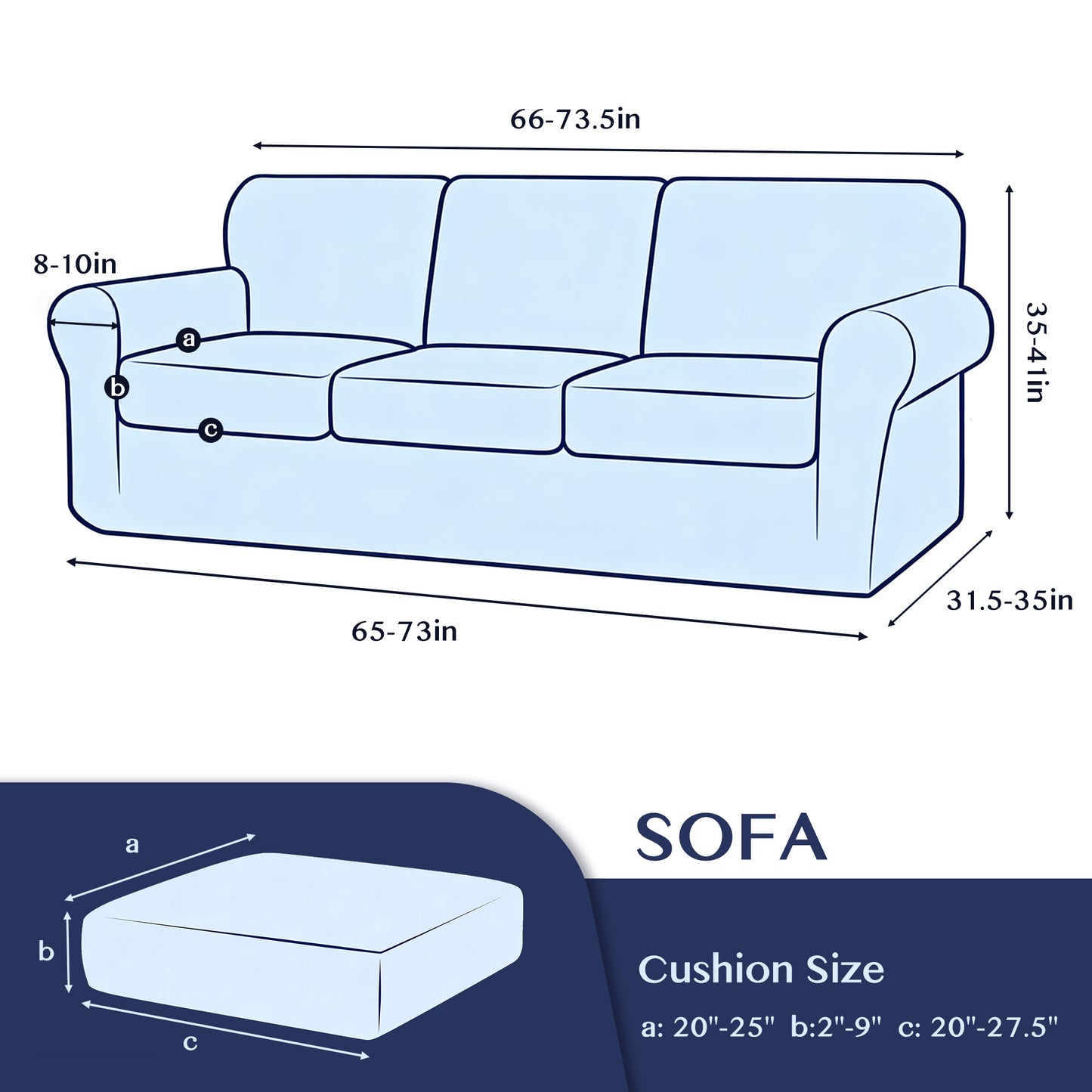 4 Pieces TPU Waterproof Couch Covers for 3 Cushion Sofa Slipcovers
