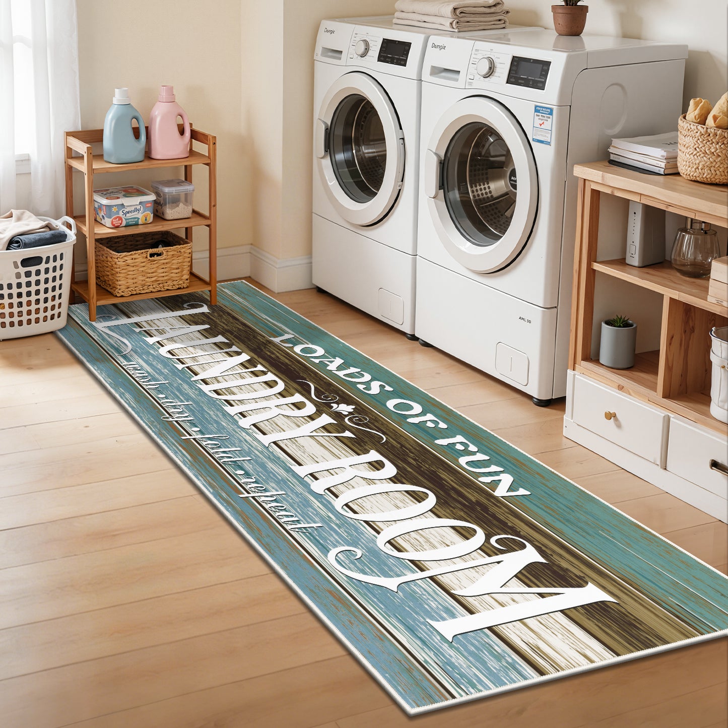 Laundry Room Rug 2'x6' Farmhouse Washable Non Slip Pet Friendly Laundry Floor Mat