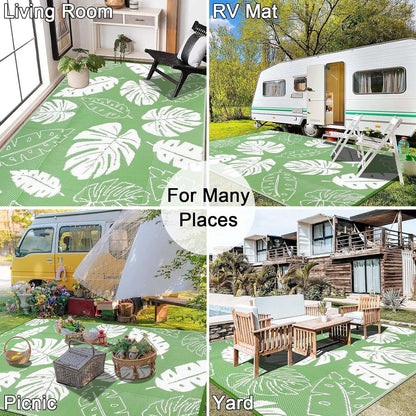 Outdoor Rug  for Patios Waterproof Clearance Reversible Patio Mat Plastic Straw Rug RV Camping Mat Outside Area Rug Carpet for Camping RV,Porch,Deck,Balcony,Camper,Backyard