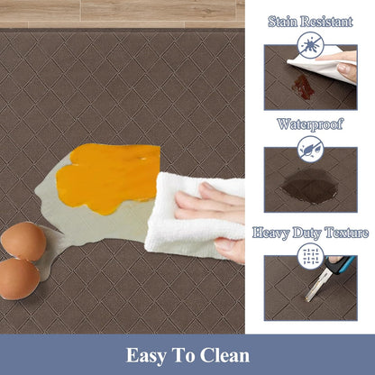 Anti Fatigue 3 Piece Waterproof Kitchen Mats - Non Slip Comfort Standing Mat Runner for Home Office, Sink, Laundry
