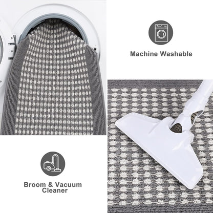 Kitchen Mat Sets 2/3 Piece Water Absorbent Kitchen Floor Rugs Non Slip Entrance Runner Rugs Farmhouse Laundry Throw mats Machine Washable Carpet Sets for Indoormat Balcony Garage