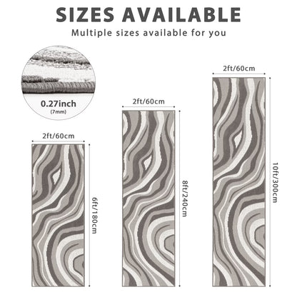 HEBE Runner Rugs for Hallway, 2'x6' Abstract Rug Carpet, Washable Non Slip Floor Mat for Kitchen Laundry Room Entryway