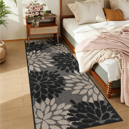 HEBE Runner Rug for Hallway, Floral Non Slip Washable Rug for Entryway, Kitchen, Laundry Room