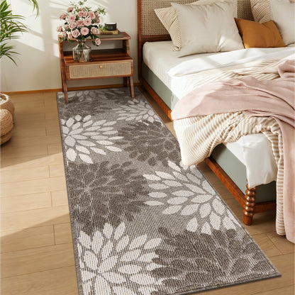HEBE Runner Rug for Hallway, Floral Non Slip Washable Rug for Entryway, Kitchen, Laundry Room
