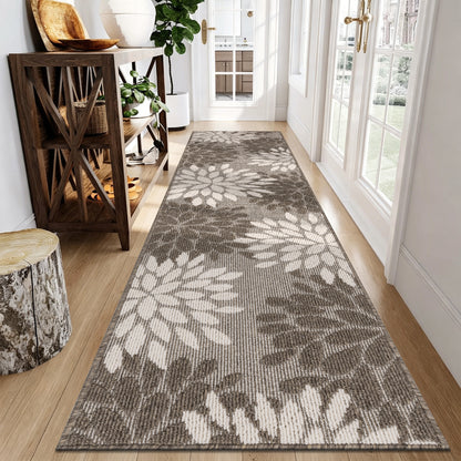 HEBE Runner Rug for Hallway, Floral Non Slip Washable Rug for Entryway, Kitchen, Laundry Room