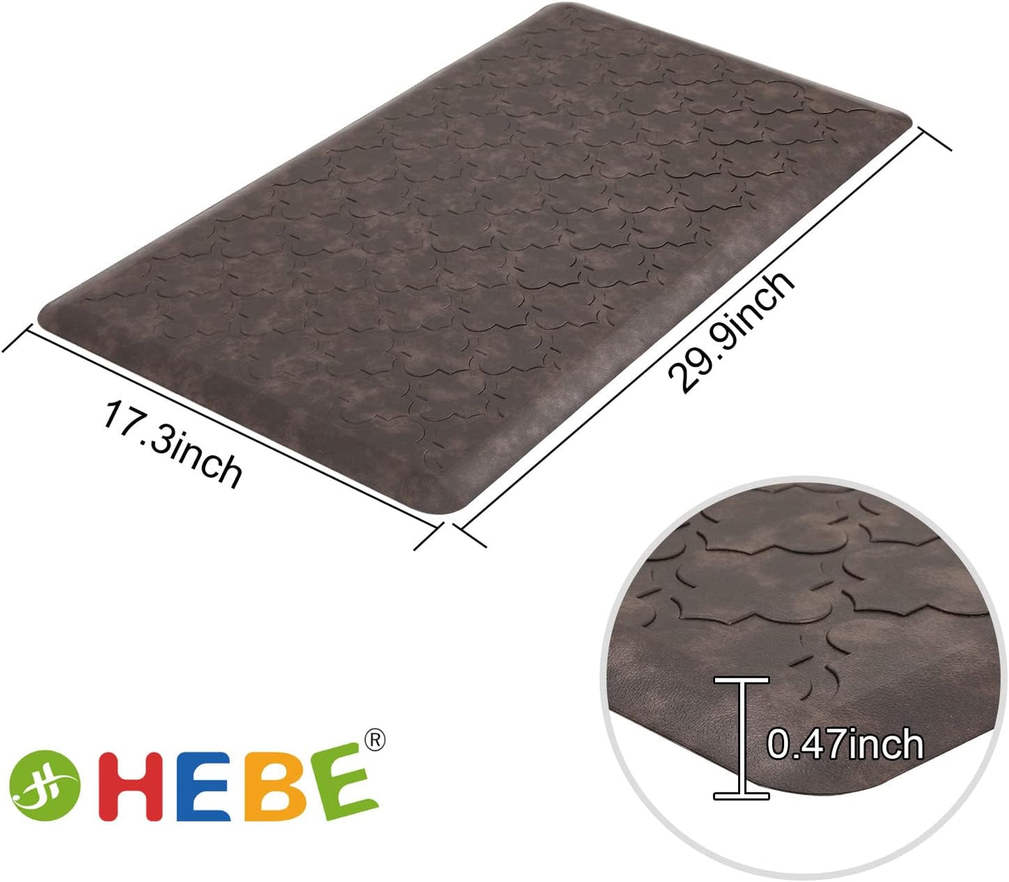 HEBE Kitchen Mat Cushioned Anti Fatigue Kitchen Floor Mat Runner Non Slip Kitchen Mats for Floor Waterproof Kitchen Rugs and Mats Comfort Mat for Standing Desk,Sink,Laundry