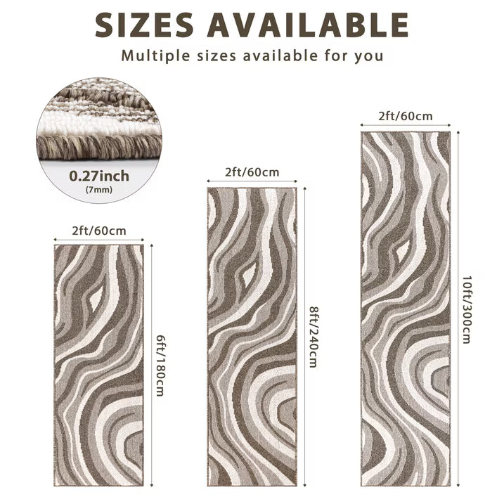 HEBE Runner Rugs for Hallway, 2'x6' Abstract Rug Carpet, Washable Non Slip Floor Mat for Kitchen Laundry Room Entryway