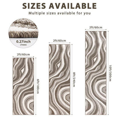 HEBE Runner Rugs for Hallway, 2'x6' Abstract Rug Carpet, Washable Non Slip Floor Mat for Kitchen Laundry Room Entryway