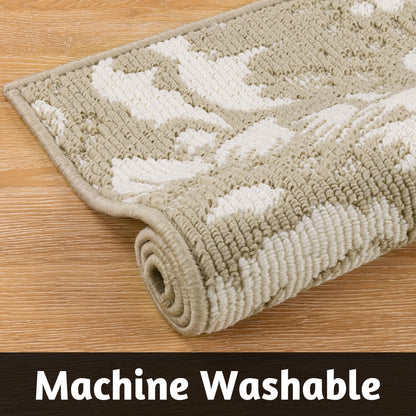 HEBE Kitchen Rug Set 3 Piece, Non Slip Machine Washable Mats for Home Floor and Living Room