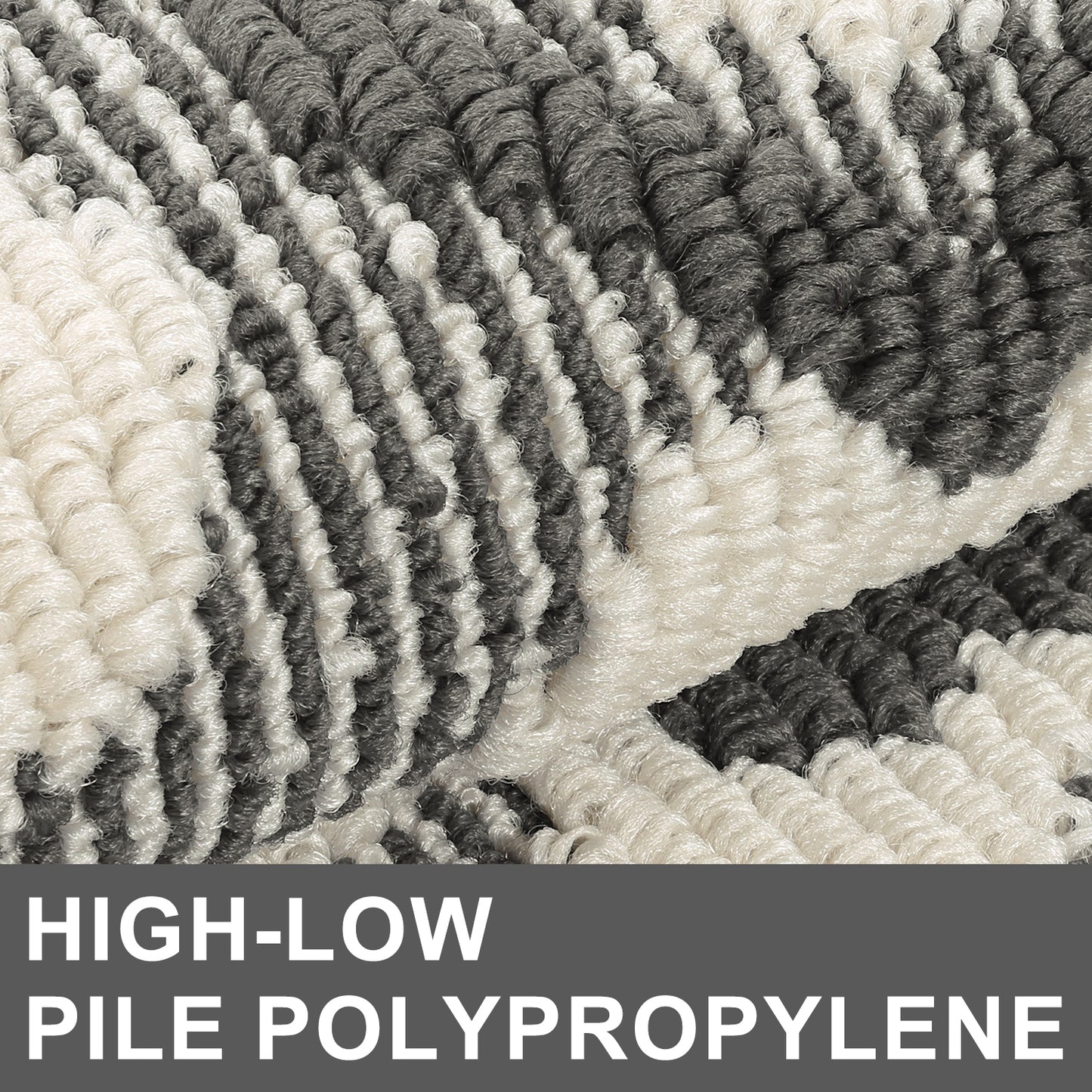 HEBE High-low Pile Non-slip Kitchen Mat Runner Rug (Set of 2--20"x32"+20"x60")