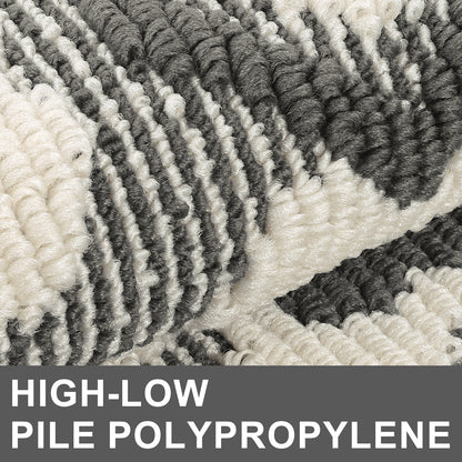 HEBE High-low Pile Non-slip Kitchen Mat Runner Rug (Set of 2--20"x32"+20"x60")