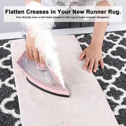 Long Runner Rug for Hallway  Non Slip Kitchen Floor Carpet Runners  Geometric Pattern Machine Washable Area Rug for Entryway Bathroom