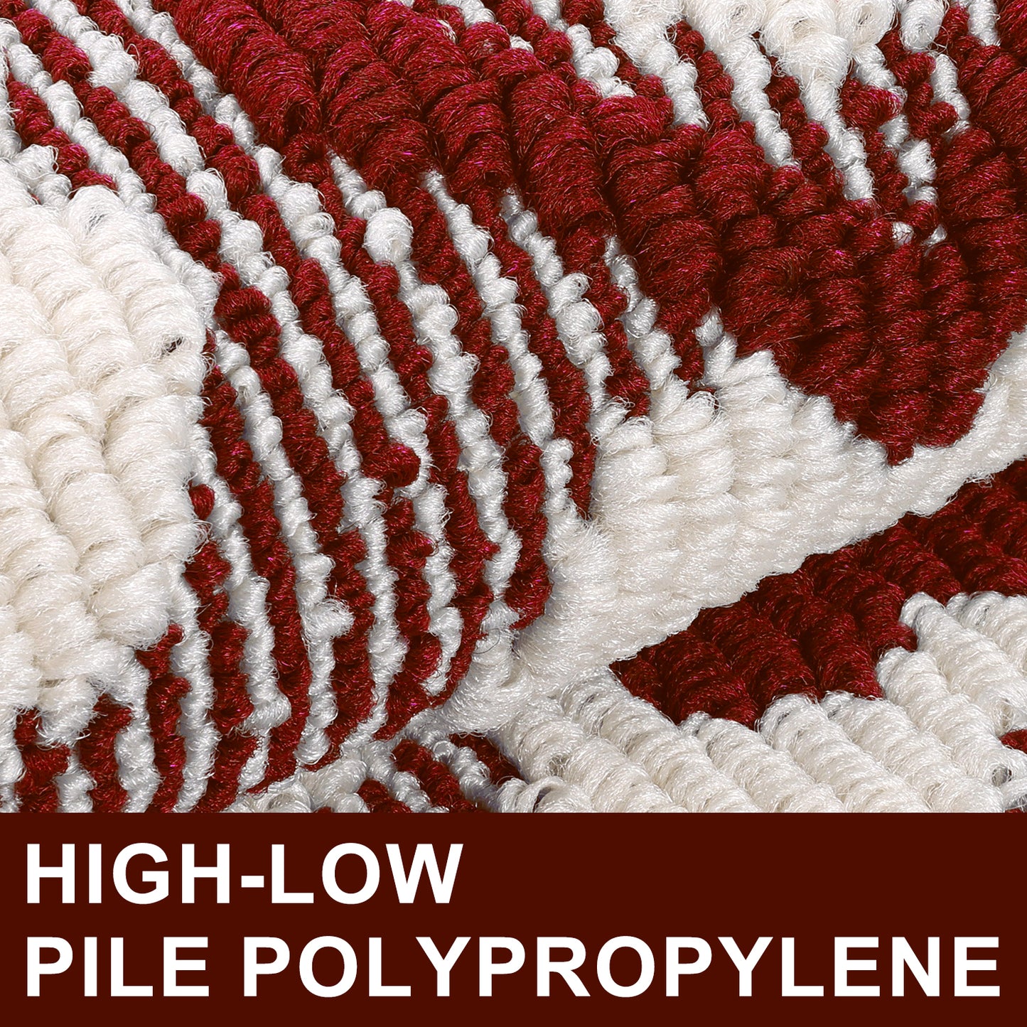 HEBE High-low Pile Non-slip Kitchen Mat Runner Rug (Set of 2--20"x32"+20"x60")