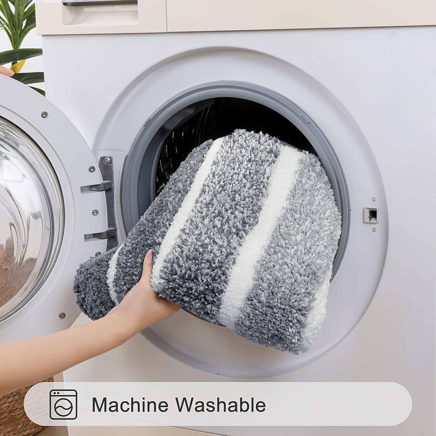 Bathroom Rugs Sets 3 Piece Bathroom Shower Rugs with U-Shaped Contour Toilet Mat   Absorbent Microfiber Plush Bath Mats Non Slip Bath Rug Machine Washable Shaggy Bath Mat   Set