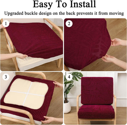 Outdoor Patio Cushion Covers Set of 10 Waterproof Stretch Seat Cushion Cover for Patio Furniture Clearance Outdoor Sofa Cushion Cover Replacement Couch Slipcovers Chair Seat Cover