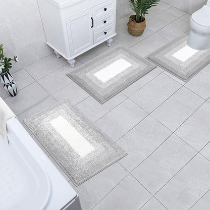 HEBE Microfiber Bathroom Rugs Sets 3 Piece, Non Slip Bath Rugs for Bathroom, Absorbent Plush Shaggy Bath Mat with U-Shaped Contour Toilet Mat Machine Washable