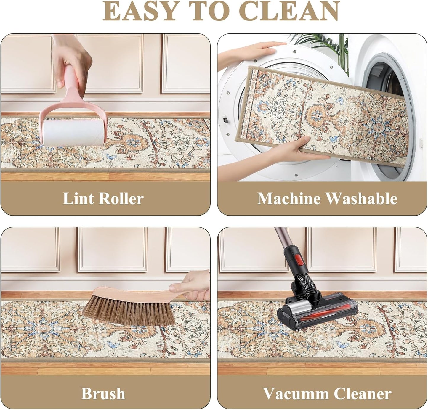 Carpet Stair Treads for Wooden Steps Indoor 8" X 30" Peel and Stick Stair Treads Non Slip Staircase Step Treads Reusable Stair Runner Rugs for Dogs, Kids and Elders