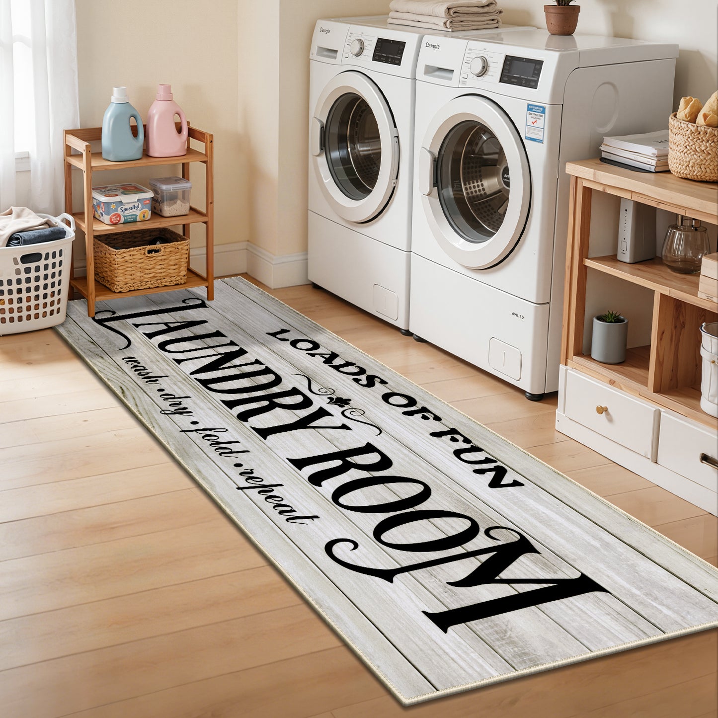 Laundry Room Rug 2'x6' Farmhouse Washable Non Slip Pet Friendly Laundry Floor Mat