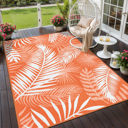 Outdoor Rug for Patio Reversible Plastic Straw Patio Camping Rug