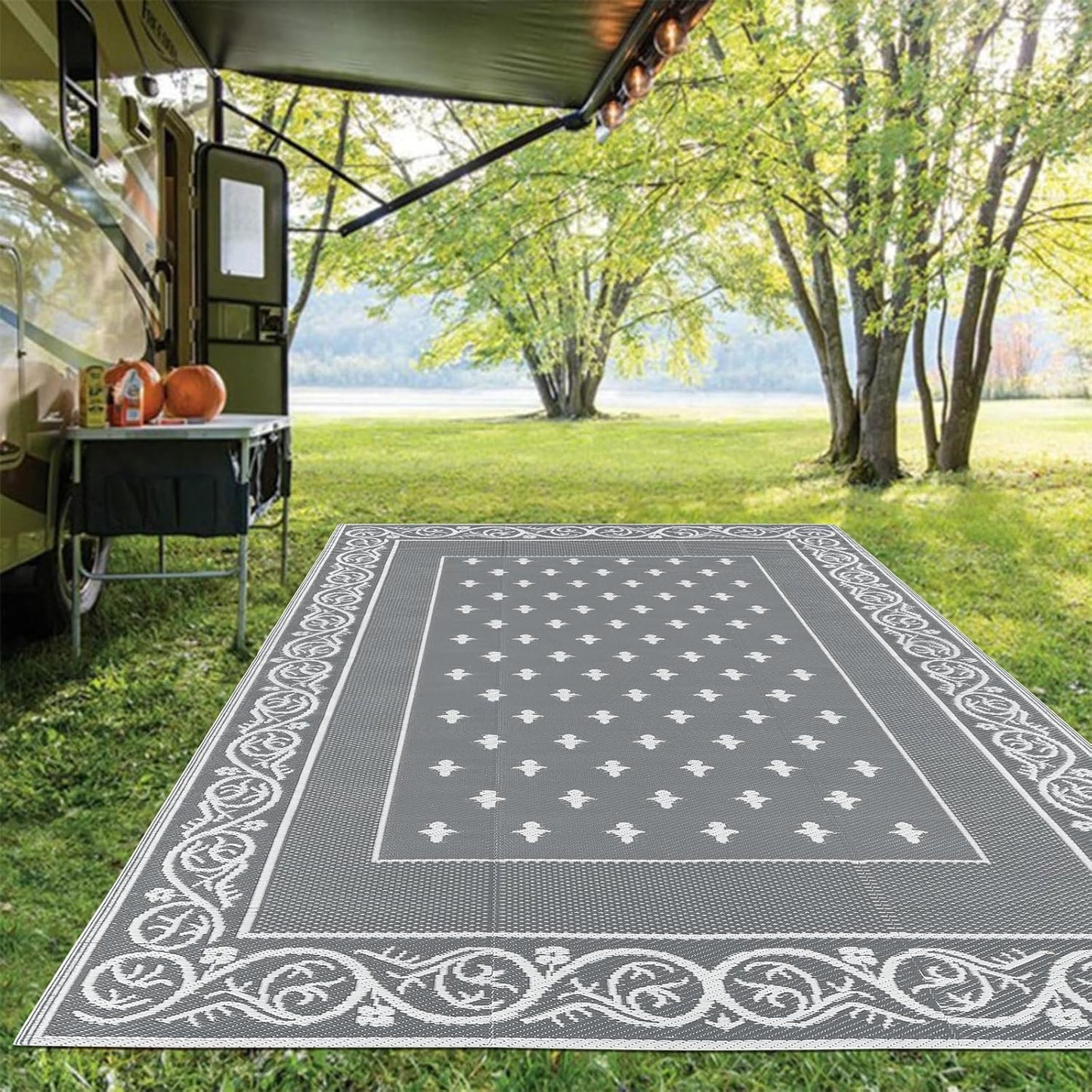 Waterproof Outdoor Rug, Reversible Outdoor Plastic Straw Rug, Large Outdoor Patio Rug, RV Mat Outside, Indoor Outdoor Rugs for Patio, RV, Balcony, Deck, Picnic, Backyard, Porch