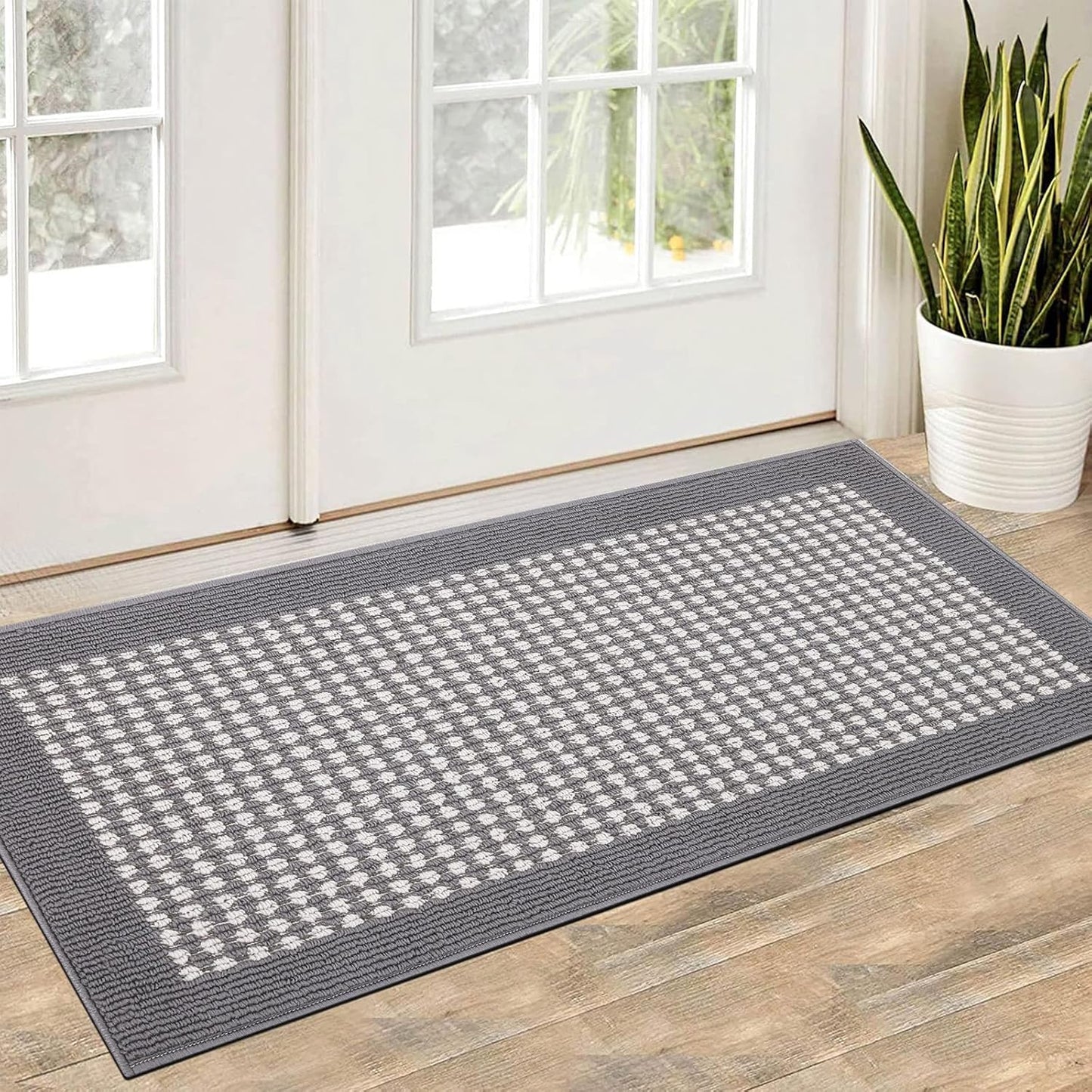 Kitchen Mat Sets 2/3 Piece Water Absorbent Kitchen Floor Rugs Non Slip Entrance Runner Rugs Farmhouse Laundry Throw mats Machine Washable Carpet Sets for Indoormat Balcony Garage
