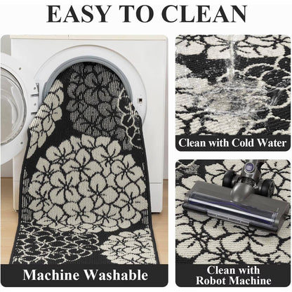 Kitchen Rugs and Mats Set of 3 Non Skid Washable Absorbent Laundry Floor Mat