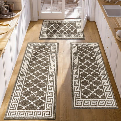Kitchen Mat Sets 3 Piece Water Absorbent Kitchen Floor Rugs Non Slip Entrance Runner Rugs