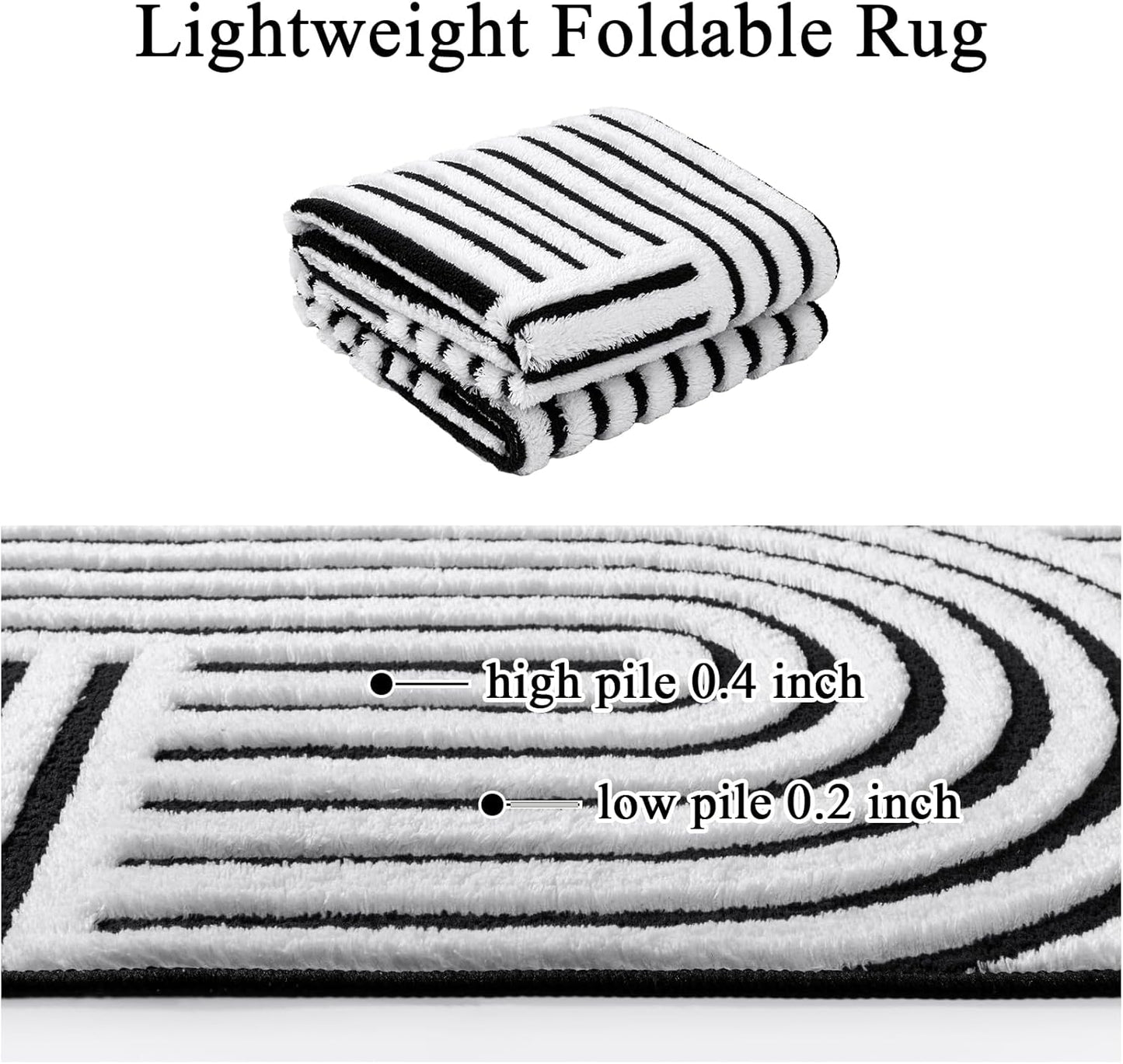 Soft Cozy Fluffy Arch Pattern High Low Pile Area Rugs