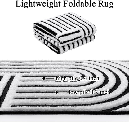 Soft Cozy Fluffy Arch Pattern High Low Pile Area Rugs