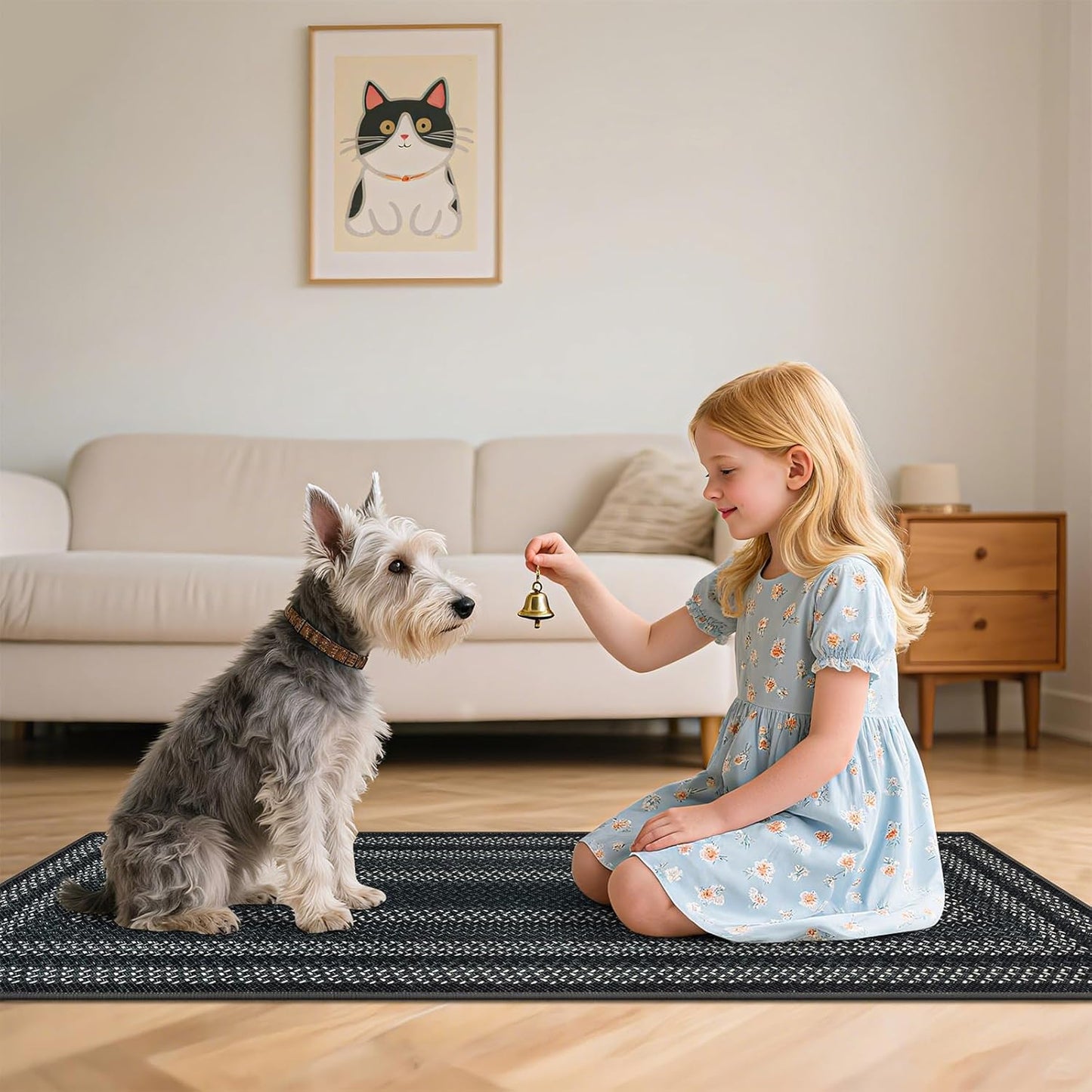 HEBE Boho Kitchen Rugs Sets 3 Piece with Runner Non Slip Kitchen Mats for Floor Washable Bohemian Runner Rug Set of 3 ﻿