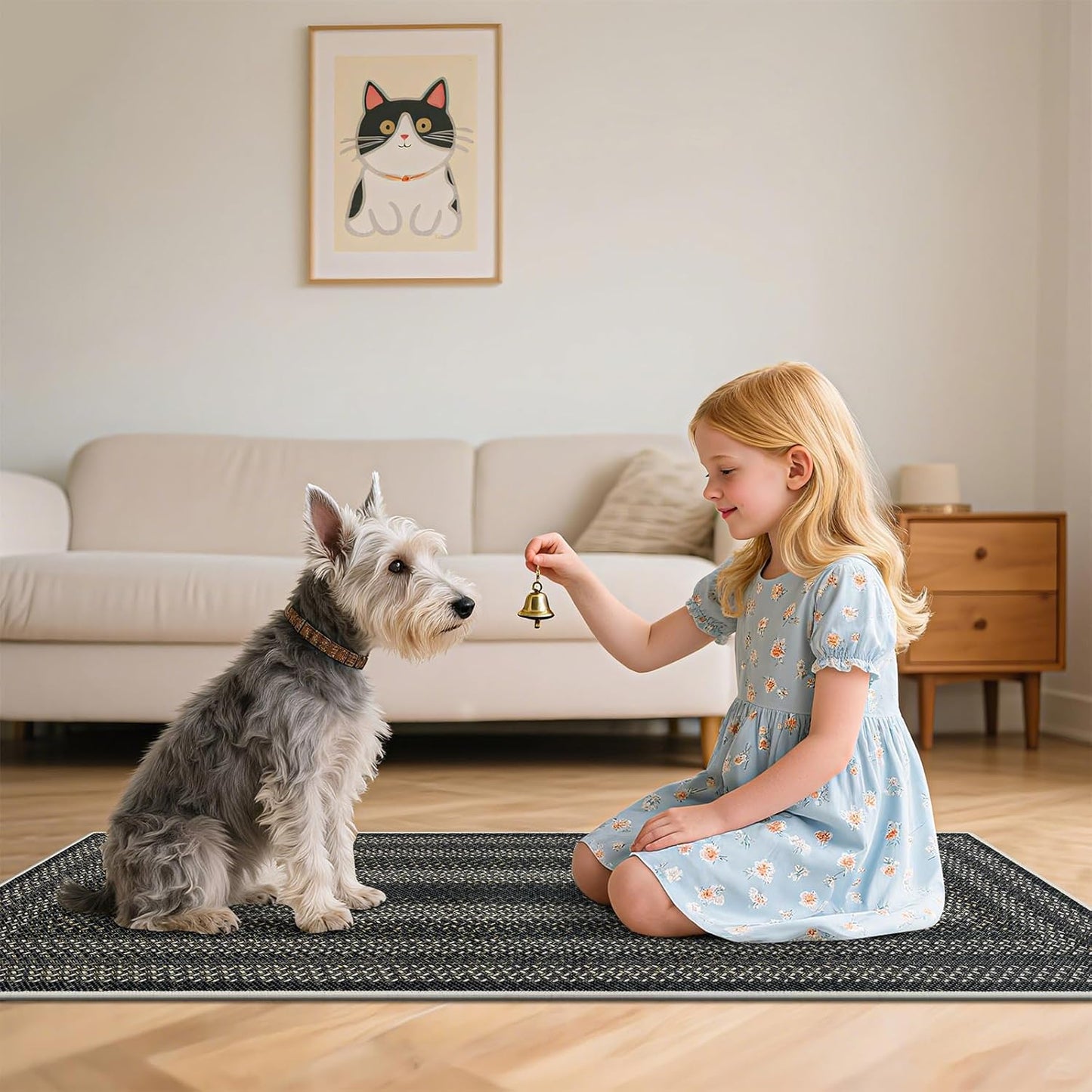 HEBE Boho Kitchen Rugs Sets 3 Piece with Runner Non Slip Kitchen Mats for Floor Washable Bohemian Runner Rug Set of 3 ﻿