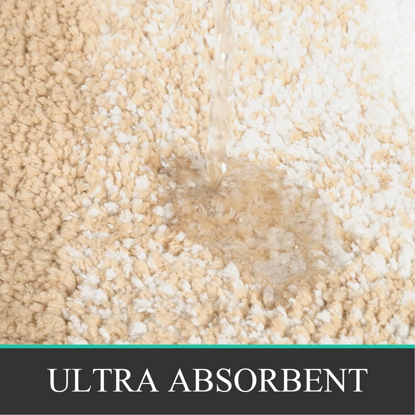 HEBE Bathroom Rug Set 2 Piece, Non-Slip Plush Shaggy Bath Mat, Soft Shaggy Absorbent Microfiber Bath Rugs Machine Washable Bath Mat with U-Shaped Toilet Mat for Bathroom