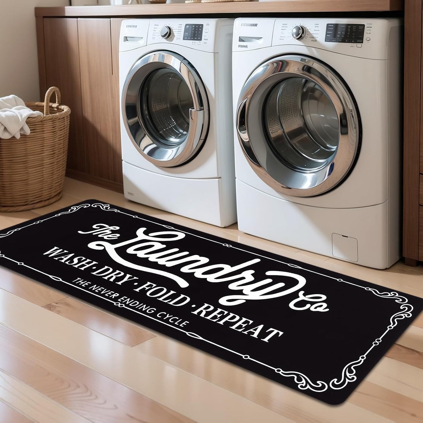 HEBE Farmhouse Kitchen Rug 20"X48", Non Slip, Washable, Machine Made