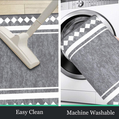 HEBE Farmhouse Kitchen Rugs Sets of 3 Non Slip Washable Boho Kitchen Rugs and Mats for Floor Kitchen Runner Rug